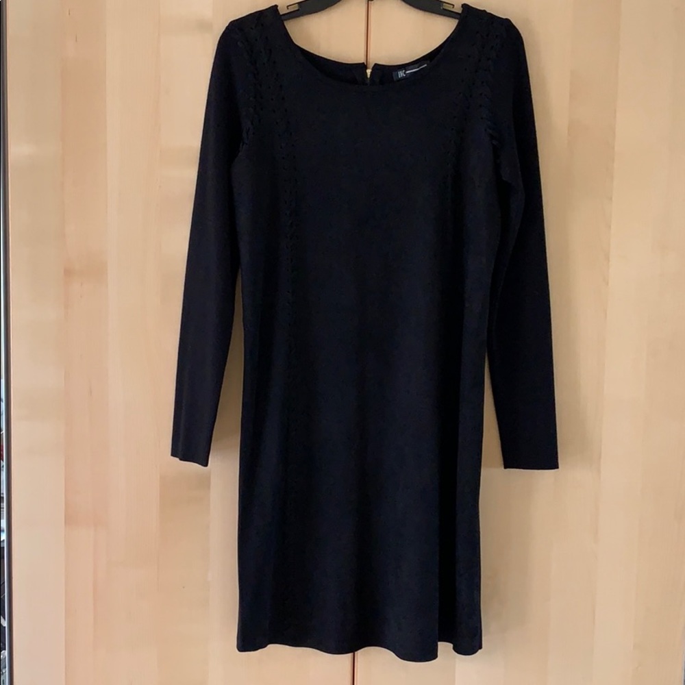 INC Black Faux Suede Sweater Midi dress Sz SM NWOT - Picture 6 of 10